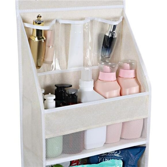 Over Door Hanging Organizer 6 Shelf Storage with Pockets for Closet Pantry - Picture 4 of 7